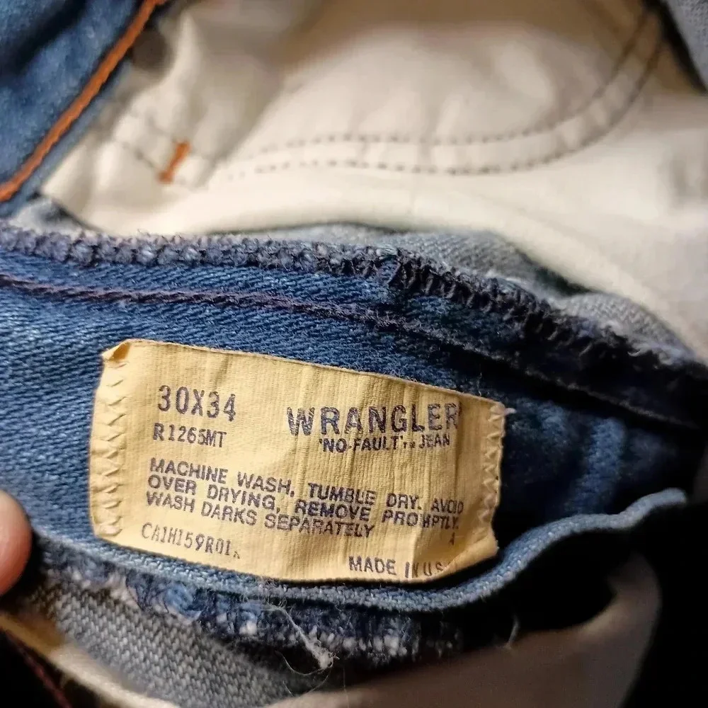 Wrangler No Faults Jeans 70's Rare Vintage Western Dark Blue jeans‎ (#980)